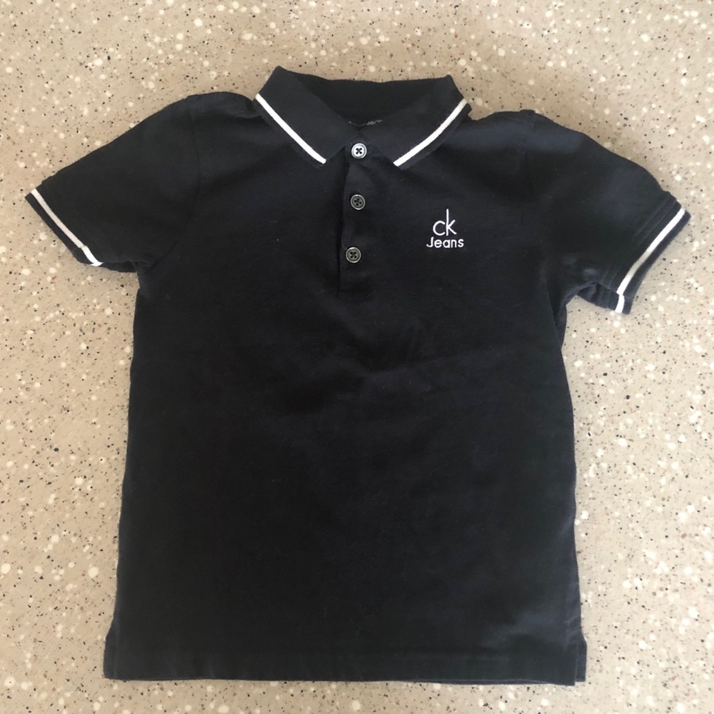 Size 5. Calvin Klein black polo shirt